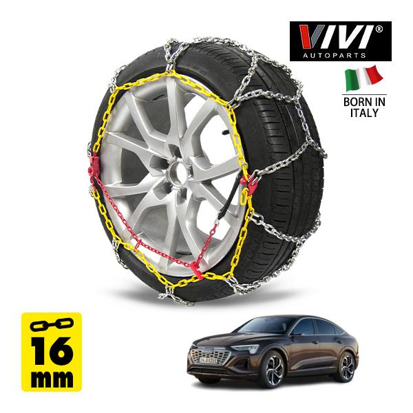 VIVI正規品 スチールチェーン 16mm 亀甲型 265WD16 255/55R19 19インチ 金属 タイヤ チェーン アウディ Q8スポーツバック 55 