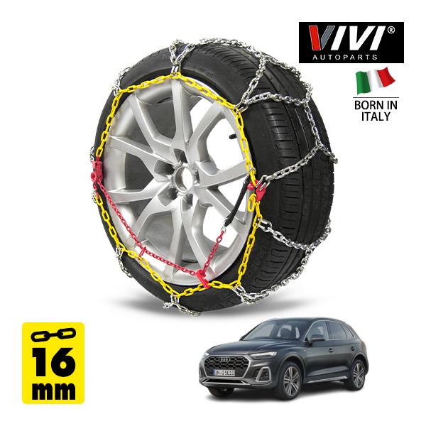 VIVI正規品 スチールチェーン 16mm 亀甲型 255WD16 255/45R20 20インチ 金属 タイヤ チェーン アウディ Q5 S ダイナミック 3