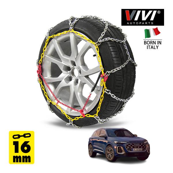 VIVI正規品 スチールチェーン 16mm 亀甲型 255WD16 255/45R20 20インチ 金属製 タイヤ チェーン アウディ SQ5 3AA-GUSA
