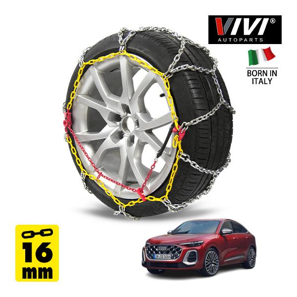 VIVI正規品 スチールチェーン 16mm 亀甲型 255WD16 255/45R20 20インチ 金属製 タイヤ チェーン アウディ SQ5 スポーツバック 