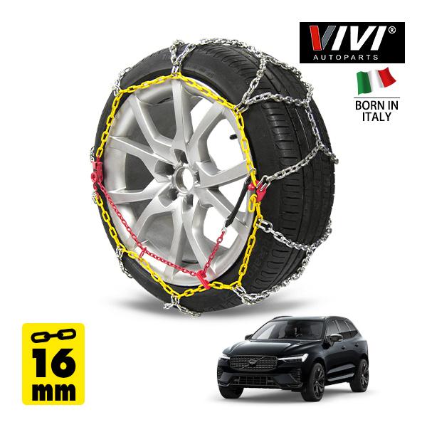 VIVI正規品 スチールチェーン 16mm 亀甲型 255WD16 255/40R21 21インチ 金属製 タイヤ チェーン ボルボ XC60 リチャージ T6