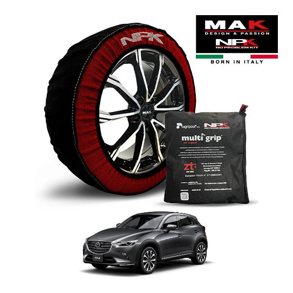 MAK正規品 NPK スノーソックス ORIGINAL 215/50R18 18インチ 布 タイヤ チェーン マツダ CX-3 15S ビビッド モノトーン 5