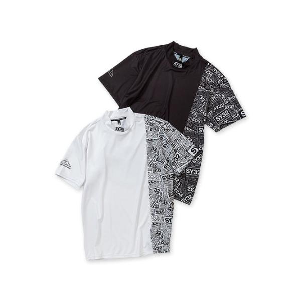 SY32 by SWEET YEARS Tシャツ 半袖 メンズ レディース 切替デザインモックネックTシャツ おしゃれ ブランド ゴルフ サッカー スポーツ 13406 SY32 by SWEET YEARS（エスワイサーティトゥバイスィートイヤーズ