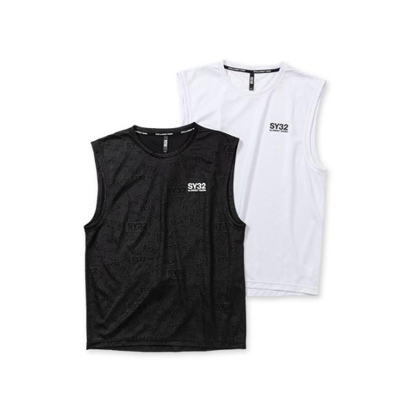 【SY32 SWEET YEARS】レディース ノースリーブシャツ S ホワイト SY32 by SWEET YEARS「IRIDESCENT LOGO TANK TOP」WHITE