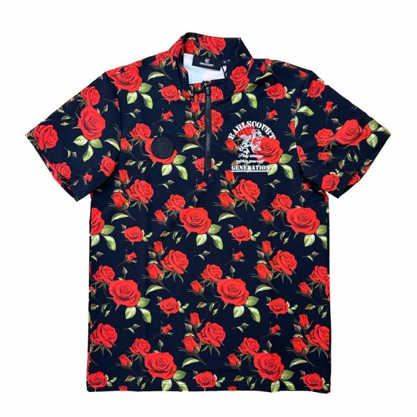 EARLSCOURT アールズコート ゴルフウェア ROSE柄モックネックトップ ROSE メンズ かっこいい  EC-G049 お取り寄せ商品 アールズコート（Earls Court） ゴルフウェア ROSE柄モックネック