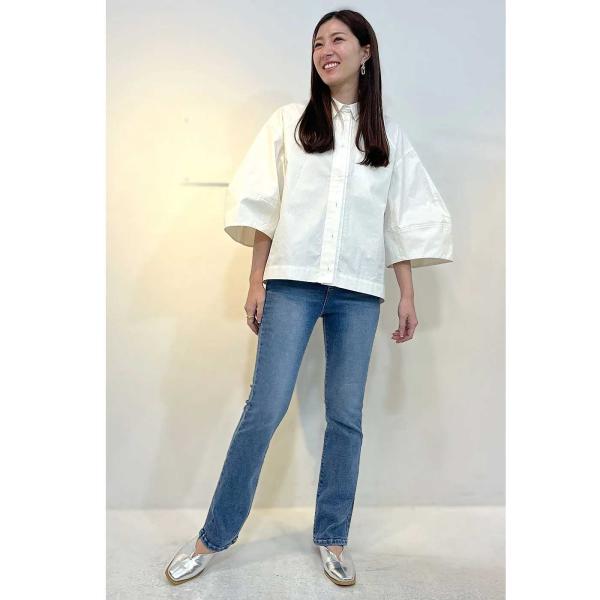 INDIMARK ジーンズ ワイドデニムパンツ レディース おしゃれ ブランド かわいい セミフレアデニム ユーズド WJ188【お取り寄せ】 INDIMARK（インディマーク） ジーンズ ワイドデニムパンツ レディース