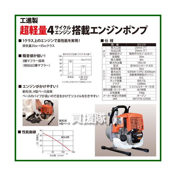 �i�ő�1000�~OFF�N�[�|���j�H�i �G���W���|���v 4�T�C�N�� 25mm �U���z�[�X�t SEV-25F KOSHIN ���i�摜1