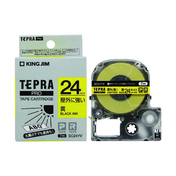 �L���O�W�� KING JIM �y�����z�u�e�v���vPRO�e�[�v 24mm ���O�ɋ������x��/�����x��/������ ����7m SC24YV ���Ԍ��� �|�C���g10�{