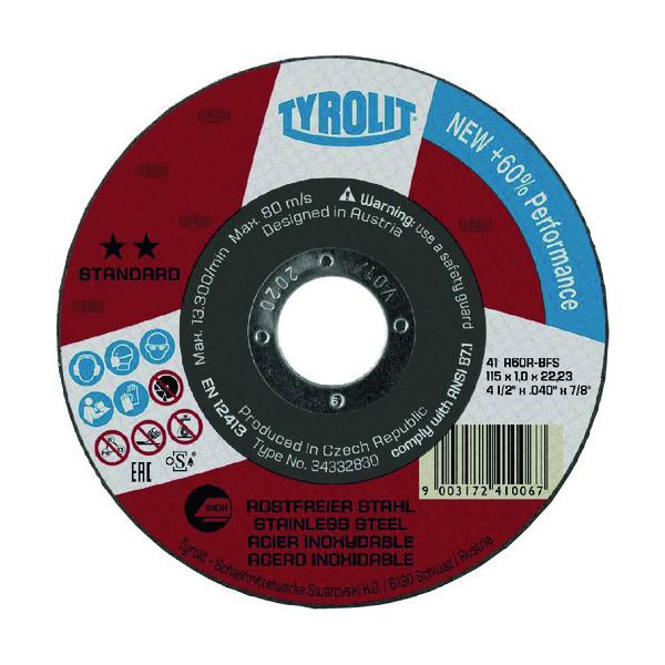 TYROLIT TYROLIT ؒfu X^_[h^Cv 125X1X22.23mm 34332832 Ԍ |Cg10{