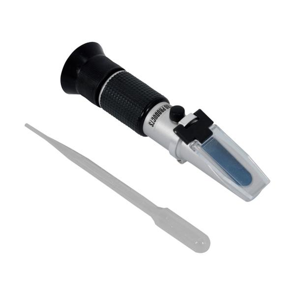 納期について：取寄品3〜5営業日目発送予定★欠品時除くメーカー名：(株)ワールドツール【 特長 】・冷却水(LLC)の氷点とバッテリー電解液の比重の測定ができます。・先端部のプリズムに測定対象の液体を垂らし、カバープレートを下した状態でレン...