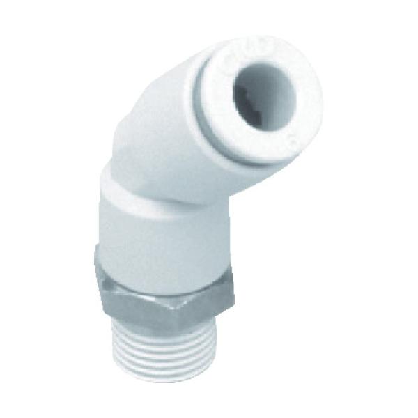 CKD CKD �`���[�u�p�� �j���[�W���C���g�G���{�^�C�v �K���`���[�u�O�a8mm �ڑ����aR3/8 GWL8-10-45 ���Ԍ��� �|�C���g10�{