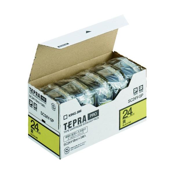 �L���O�W�� KING JIM �y�����z�u�e�v���vPRO�e�[�v 24mm �G�R�p�b�N 5���� /�����x��/������ ����8m SC24Y-5P ���Ԍ��� �|�C���g10�{