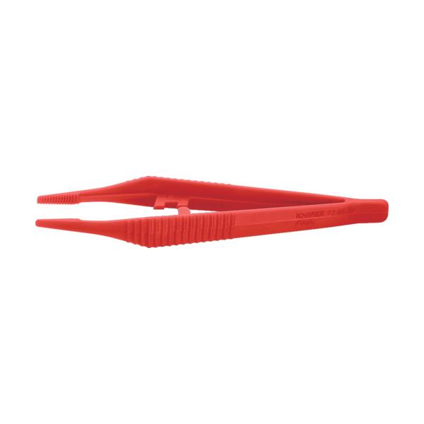 納期について：取寄品3〜5営業日目発送予定★欠品時除くメーカー名：KNIPEX社【 特長 】・耐熱温度130度まで使用できます。【 仕様 】品名:KNIPEX 9269-84 プラスチックピンセット 130MM品番:9269-84全長(mm...