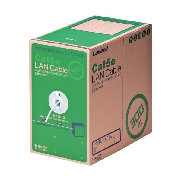 �G���R�� ELECOM EU RoHS�w�ߏ���LAN�P�[�u�� CAT5E 300m �z���C�g LD-CT2/WH300/RS ���Ԍ��� �|�C���g10�{