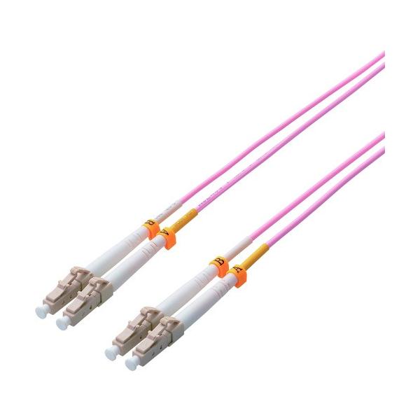 �G���R�� ELECOM ���t�@�C�o�[�P�[�u�� �}���`���[�h 10G LC-LC 1m OC-LCLC5OM3/1 ���Ԍ��� �|�C���g10�{