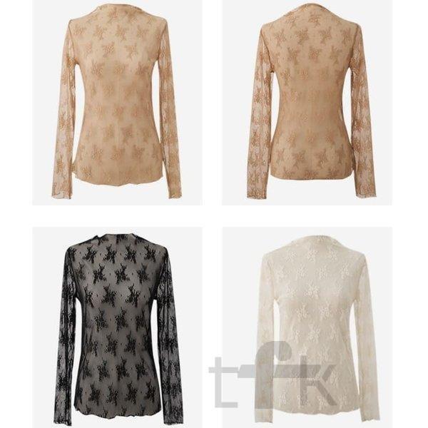 逆輸入 中学生 高校生 10代 代 韓国 ファッション ブラウス シャツ 春 夏 レディース トップス シースルー レース 5338 長袖 カラー アプリコット Fdctheclub Com