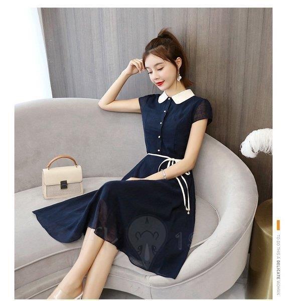 シャツワンピース レディース 40代 キレイめ マキシ丈ワンピース 春夏 半袖ワンピース シフォン Aライン 結婚式ドレス オシャレ 上品 着痩せ大きいサイズ 最も