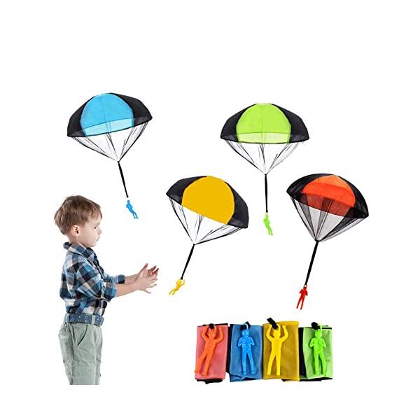 サイズ直径約43?、長さ56?で，パラシュート部はナイロン、人形部はプラスチックを採用しております，安全で安心にご利用いただけます。アウトドアおもちゃ本物のパラシュートの着陸原理をまねて、高く投げるほど着陸効果がいい！パラシュート降下シミュ...