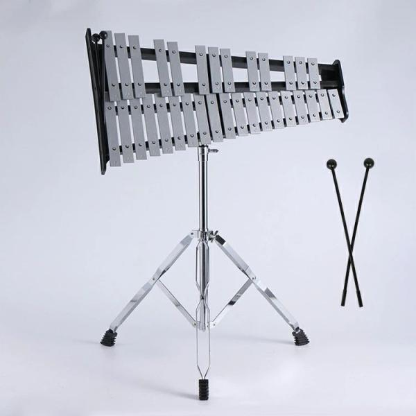 32音 鉄琴 グロッケン 音楽打楽器 折りたたみスタンド ポータブル 収納ケース付き 演奏 音楽会 発表会 学芸会 高さ調節可能 グロッケンシュピール オルフ楽器 卓