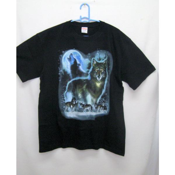 動物プリント半袖Tシャツ 選べるサイズ展開 男女兼用 ユニセックスオーソドックスなシルエット 厚手 【ラッピング無料】ギフトにも人気！プレゼントウルフ (１５−D)狼 オオカミ tシャツ 半袖 カットソー 丸首型 クルーネック 綿100% ...