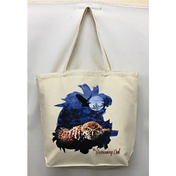 厚手でたっぷり収納！オシャレ かばん カバン 大容量 肩掛け 丈夫 お散歩バッグ 【ラッピング無料】ギフトにも人気！プレゼントアナホリフクロウ (NEW) 猛禽類 トートバッグ エコバッグ マイバッグ【Lサイズ/大】かわいい おしゃれ レデ...