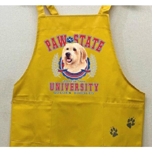 ゴールデンドゥードル カラー エプロン ユニバ バッククロス X型 たすき掛け おしゃれ かわいい 保育士 ワークエプロン 料理教室 犬柄 ドッグ 犬 イヌ 動物 犬と動物 トラストワンポイント 通販 Yahoo ショッピング