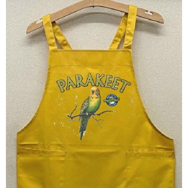 防水加工 ポケット付！おしゃれで かわいい と人気エプロンです。男女兼用 レディース 【ラッピング無料】ギフト プレゼントにも人気セキセイインコ カラー エプロン（No.1）鳥 トリ バード バッククロス X型 たすき掛け おしゃれ かわい...
