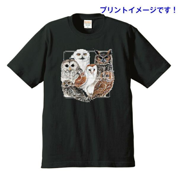 動物プリント半袖Tシャツ 選べるサイズ展開 男女兼用 ユニセックスオーソドックスなシルエット 厚手 【ラッピング無料】ギフトにも人気！プレゼント鳥 猛禽類 フクロウ トリ バード tシャツ 半袖 カットソー 丸首型 クルーネック 綿100%...