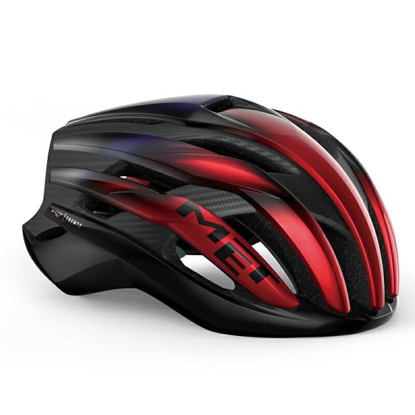 【メーカー純正品】【正規代理店品】MET(メット) ヘルメット MET TRENTA 3K CARBON MIPS Red Iridescent/Glossy (Sサイズ)「爆買」