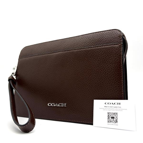 コーチ COACH クラッチバッグ セカンドバッグ ポーチ ペブルレザー 本