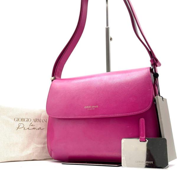 ジョルジオアルマーニ 2way ハンドバッグ スエード×レザー ピンク　保存袋 ジョルジオアルマーニ GIORGIO ARMANI ラ プリマ スモール ショルダー