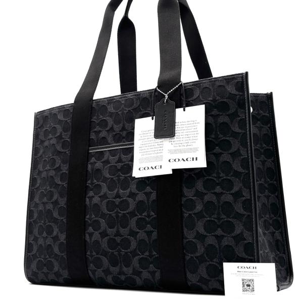 COACH コーチ スミス ラージ トート バッグ シグネチャー デニム