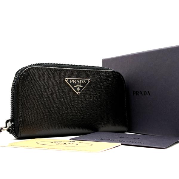 プラダ PRADA 三角ロゴ サフィアーノ ラウンドジップ コインケース