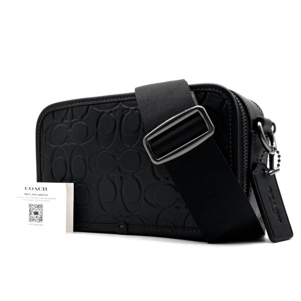 【未使用級】COACH コーチ ワイアット ボディバッグ ショルダーバッグ 黒 コーチ COACH ワイアット クロスボディ ショルダーバッグ シグネチャー