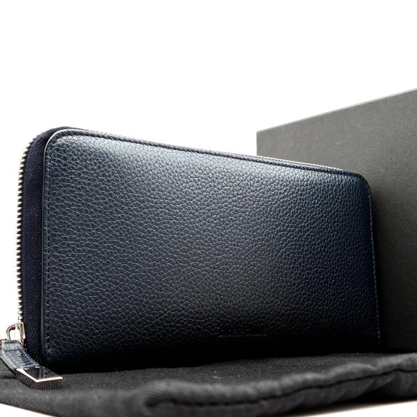 ディオールオム DIOR HOMME ラウンドファスナー 長財布 ネイビー 紺
