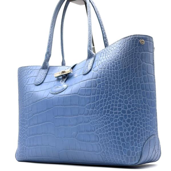 ロンシャン Longchamp ロゾ トートバッグ クロコ型押し 肩掛け A4収納