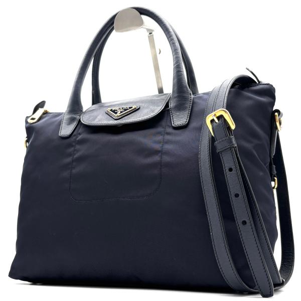 PRADA プラダ 三角ロゴ プレート ハンドバッグ ショルダーバッグ 2way
