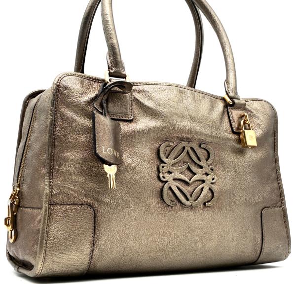 LOEWE ロエベ アマソナ36 アナグラム レザー ボストンバッグ 南京錠付き 美品 ロエベ LOEWE アマソナ36 ハンドバッグ ボストン アナグラム