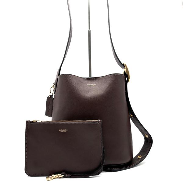 未使用級・現行モデル COACH コーチ ブリーカーバケットバッグ 21 CCX07 ポーチ付 ナチュラルグレインレザー メイプル tryvs-reusestore_rc-