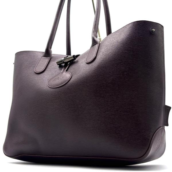 LONGCHAMP ロンシャン ロゾ トートバッグ レザー 本革 ダークパープル