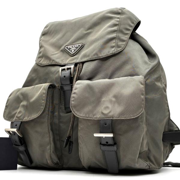 PRADA プラダ バッグパック リュック 三角ロゴ 白タグ 巾着 ダブル