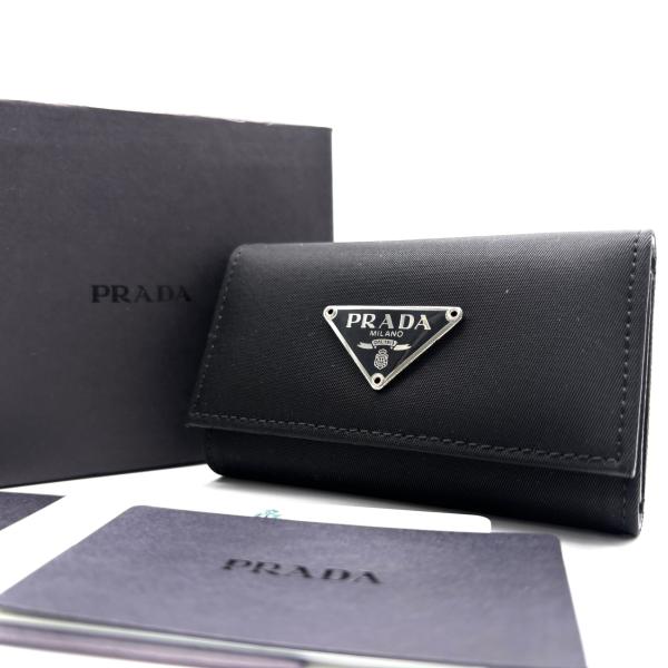 PRADA プラダ キーケース 6連 サフィアーノレザー 本革 ブラック 黒