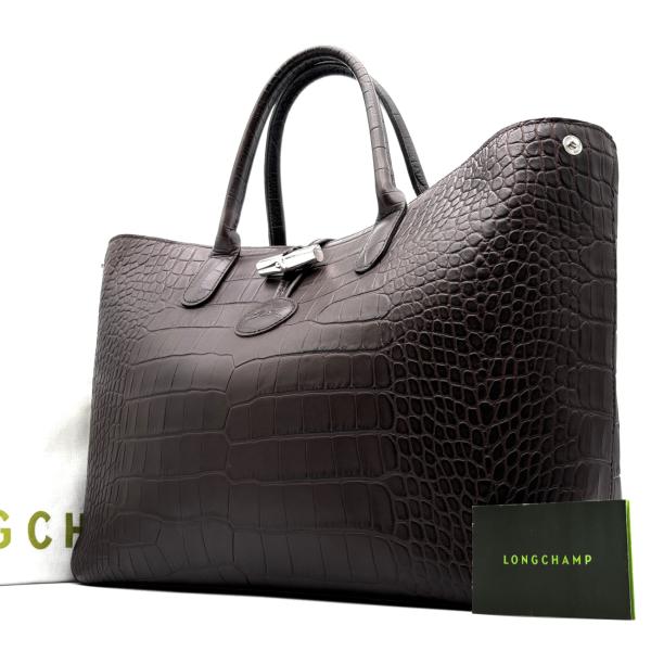 ロンシャン LONGCHAMP ロゾ トートバッグ ハンドバッグ クロコ型押し