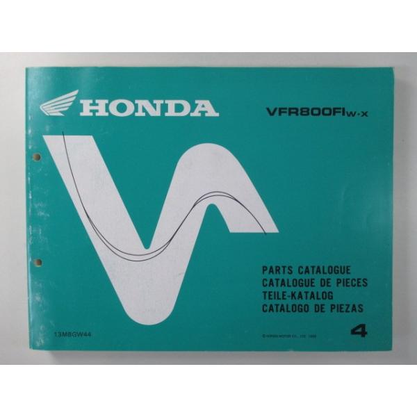 VFR800FI パーツリスト 4版 ホンダ 正規 中古 JH2RC462 JH2RC46A JH2RC46B RC46E X Gx ホンダ（HONDA） VFR800FI パーツリスト 4版 正規 中古 バイク 整備書