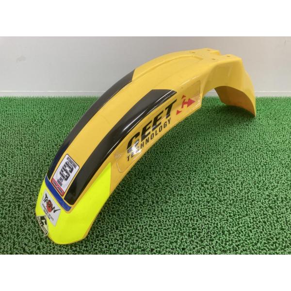 RMX250 フロントフェンダー 黄 27C0 スズキ 純正 中古 バイク 部品 SJ14A ペイント素材に 割れ欠け無し 品薄 希少品 eS スズキ（SUZUKI） RMX250 フロントフェンダー 黄 27C0 純正 中古