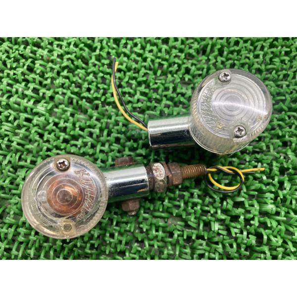 キジマ製 ウインカー 左右 社外 中古 バイク 部品 スモールビンテージウインカー クリアレンズ メッキ SR400 GB250 W650 49