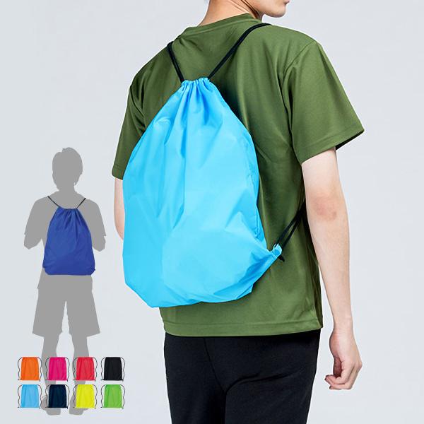 本体：W42×H53素材：ナイロン100％マルチに使えるナイロン巾着タイプのリュックジョギング ランニング 陸上 サッカー 野球 バスケ バレー ラグビー 体育 運動 スポーツ 上履き ゴルフ 練習 テニス 卓球 トレーニング ボーリング運...