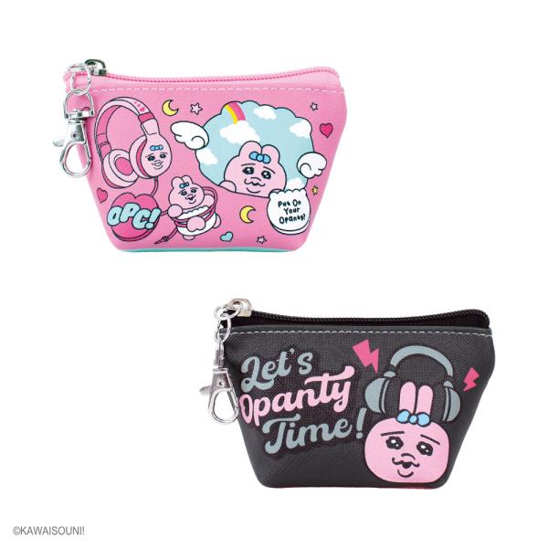 おぱんちゅうさぎのポップでロックなデザインかわいい三角ミニポーチイヤホンやアクサセリー・小銭入れ等多用途で使えてとっても便利！※画像についてはイメージとなりますサイズ：約H70×W120×D55mｍ素材：合成皮革◎プレゼント包装はお受けして...