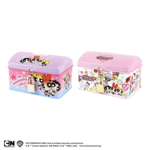 パワーパフガールズ グッズ 貯金箱 カギ付き 缶バンク ティーズ