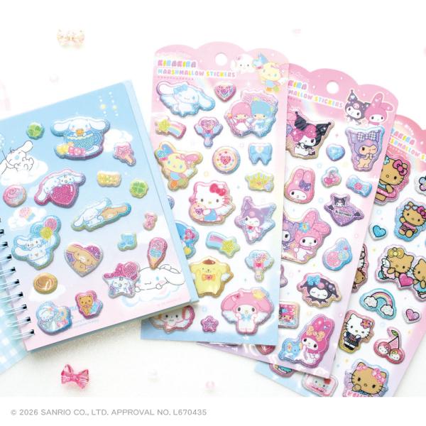 サンリオ シール ぷっくりシール ティーズファクトリー サンリオキャラクターズ キラキラ マシュマロシール 予約商品